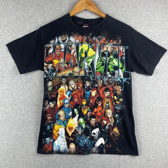 Marvel Other - Vtg Marvel Shirt Mens Small Mad Engine Y2K USA Comic Book Superhero Character
